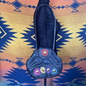 Vintage Glam Rock 80’s Shoulder Bag. Studded Detail. Rare. Leather & Suede.